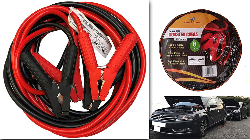 800 AMP X 6 Metres HEAVY DUTY JUMP LEADS BOOSTER START CABLES In CASE Car Van EB - Foto 11