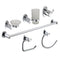 Modern Bathroom Accessories Complete Set | Chrome 6 Pieces | BA1300