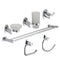 Modern Bathroom Accessories Complete Set | Chrome 6 Pieces | BA1400