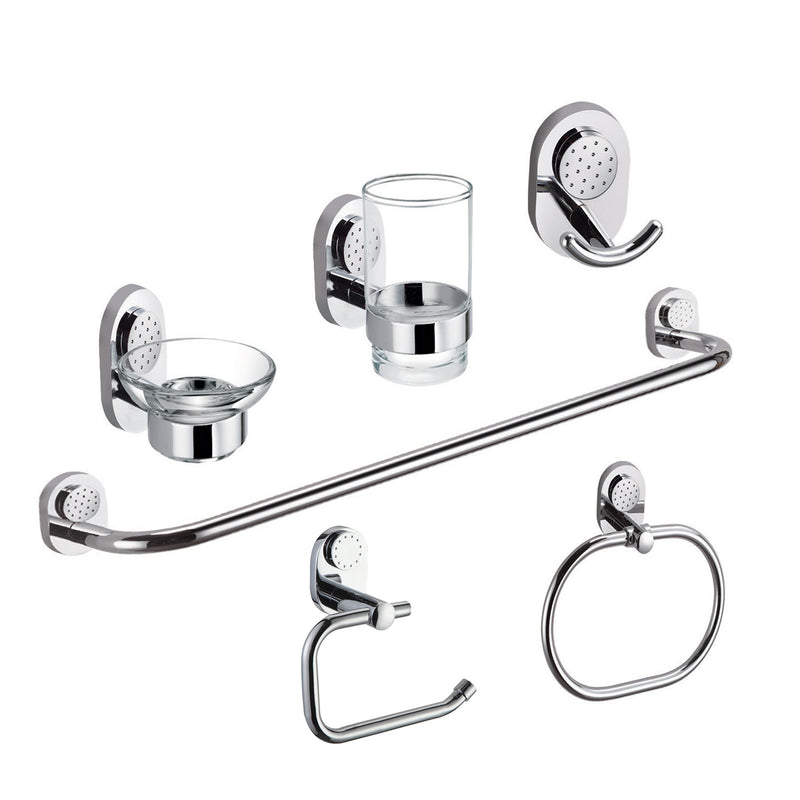 Modern Luxury Bathroom Accessories Complete Set | BRASS | 6 Pieces | BA3100