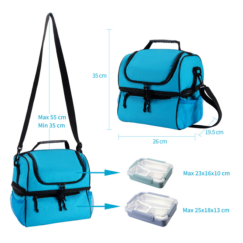 Dual Compartment Lunch Bag - 26x21x28cm