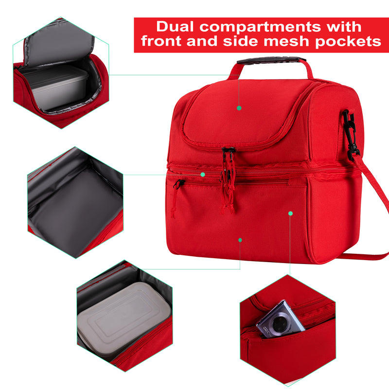 Dual Compartment Lunch Bag - 26x21x28cm