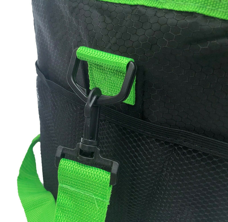 Picnic Bag Cool Bag Lunch Bag, 15 Litres, Insulated, Green & Black